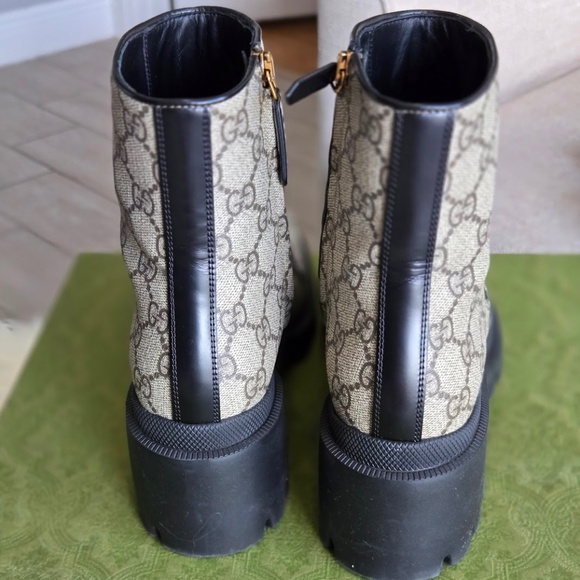Gucci GG Supreme Monogram Magnum Calfskin Interlocking G Ankle Boots - Picture 3 of 7